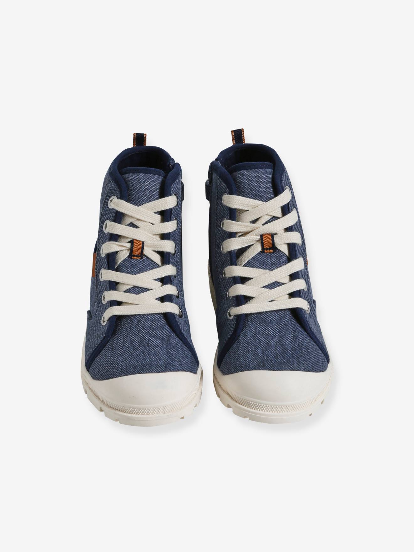 Vertbaudet Kinder Stoff-Sneakers mit dicker Sohle - jeansblau