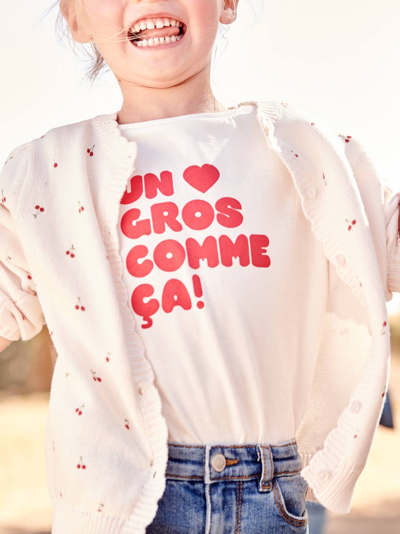 Tee-shirt à message Basics fille bronze
