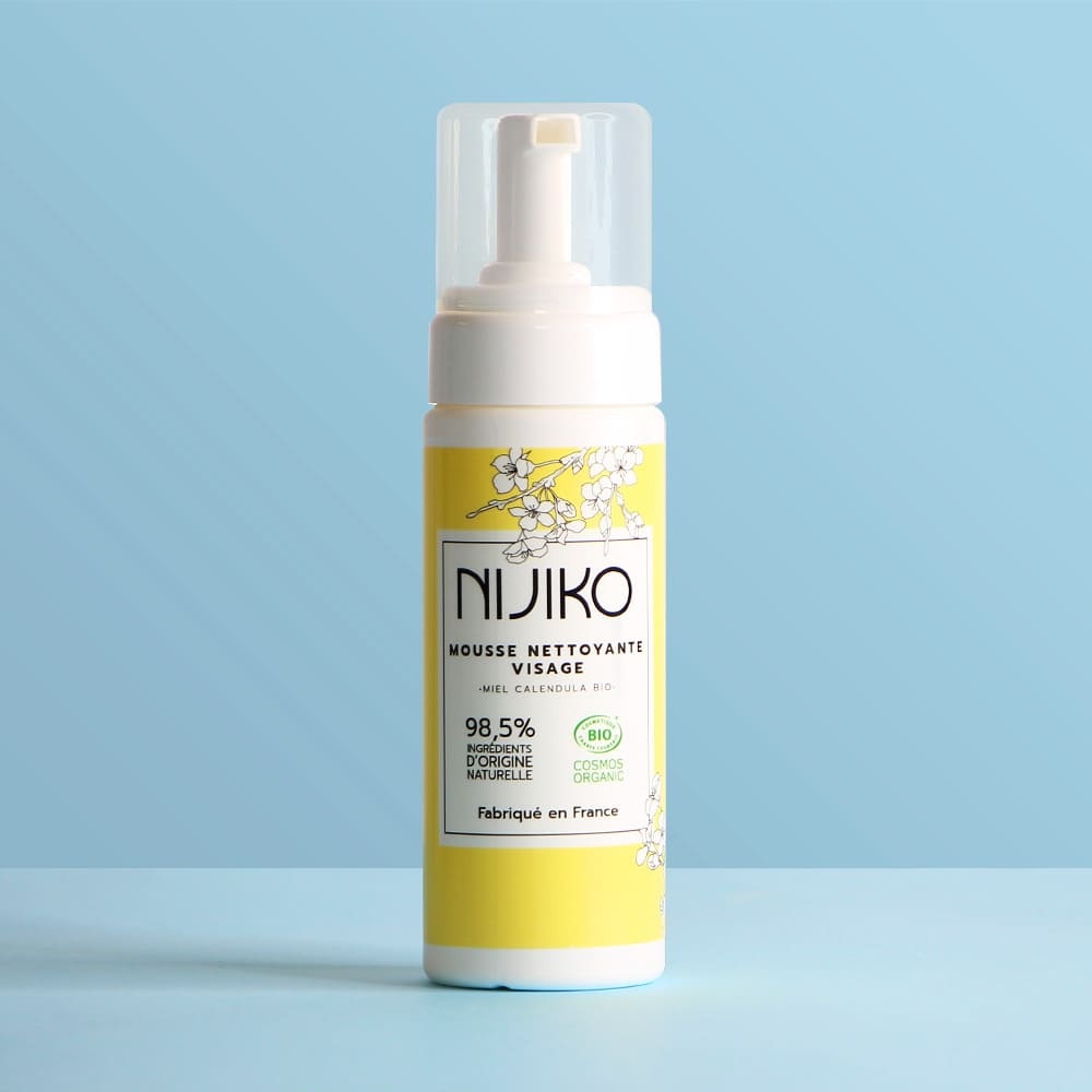 nijiko Mousse Nettoyante Visage Bio pour Peau Sensible Démaquillant et nettoyant