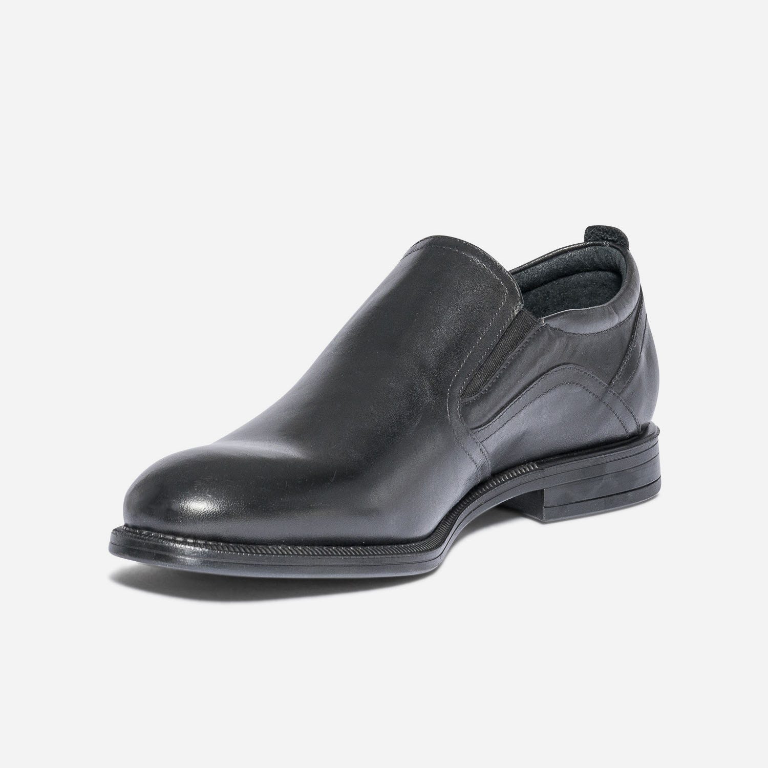 Derby élastiqué noir éco-conçu en cuir