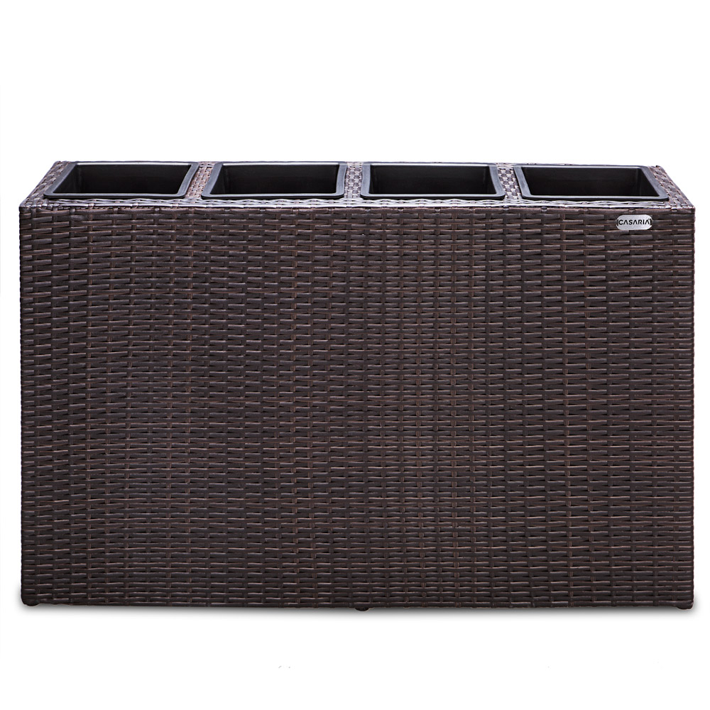 Casaria Blumenkasten Polyrattan 4er 95 x 60 x 27cm braun
