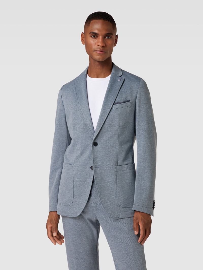 Regular Fit Sakko mit Brusttasche Modell 'Carter' in blau