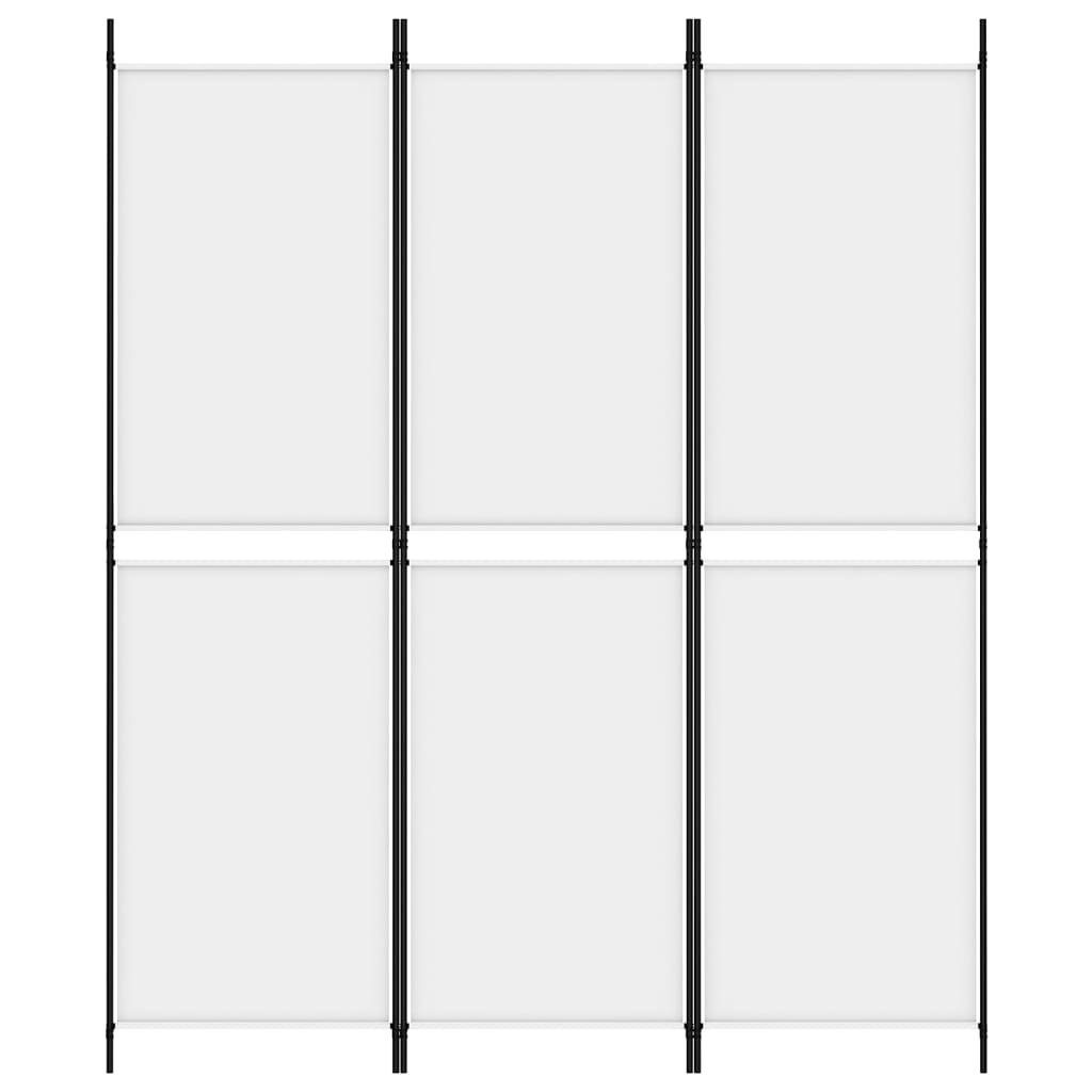 vidaXL Raumteiler 3-tlg. Paravent Weiß 150x180 cm Stoff, 1-tlg.
