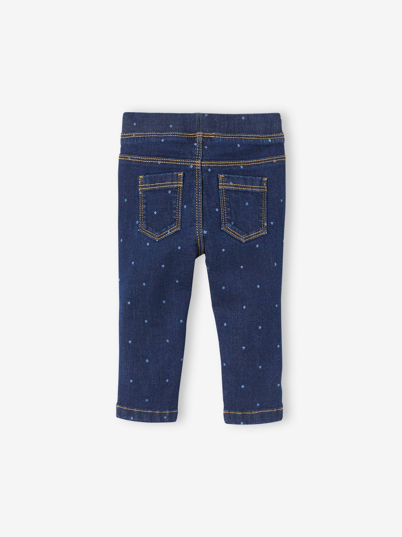 Tregging bébé fille en denim imprimé BASICS denim brut