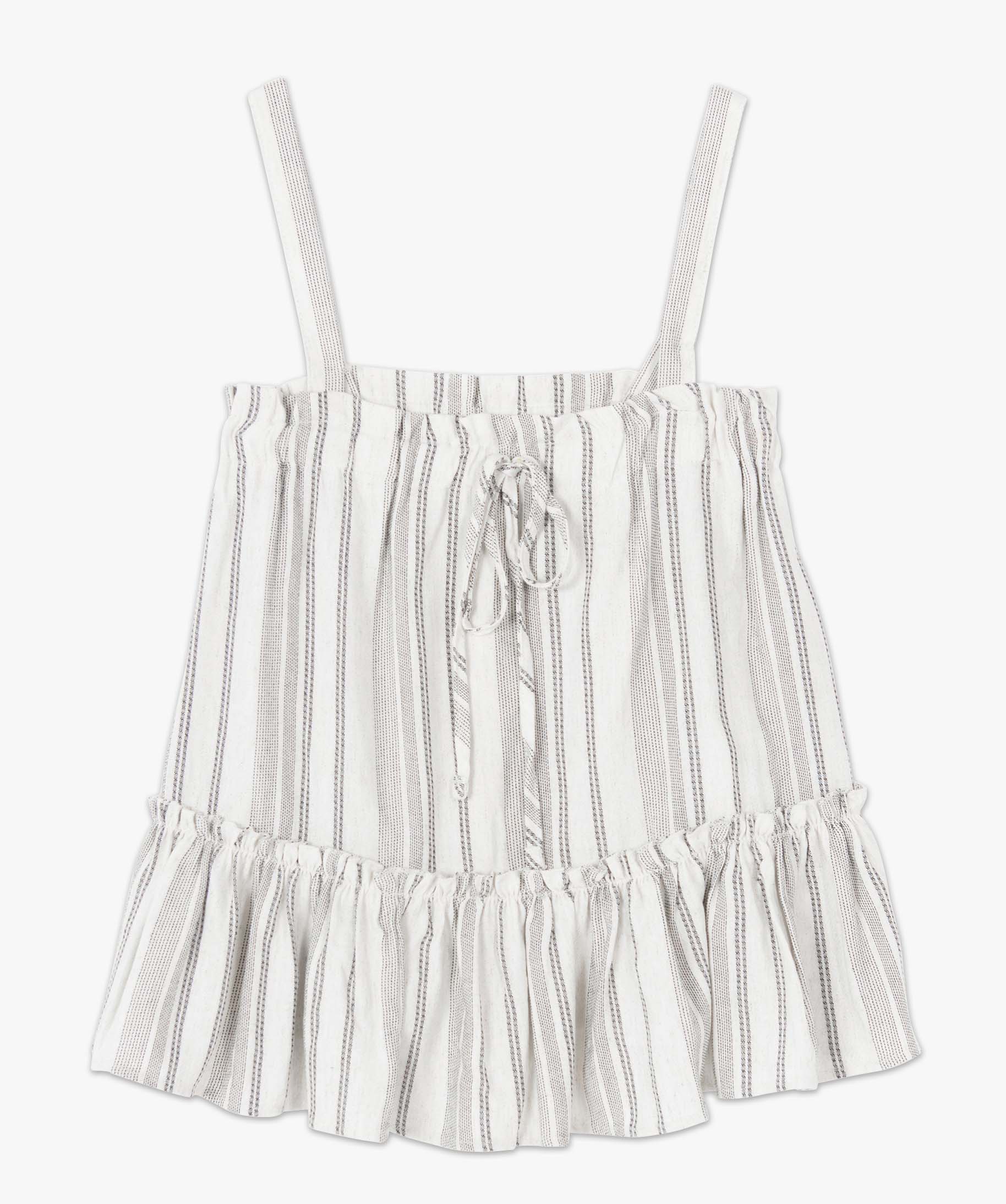 Blouse femme rayée à bretelles et basque raye | GEMO