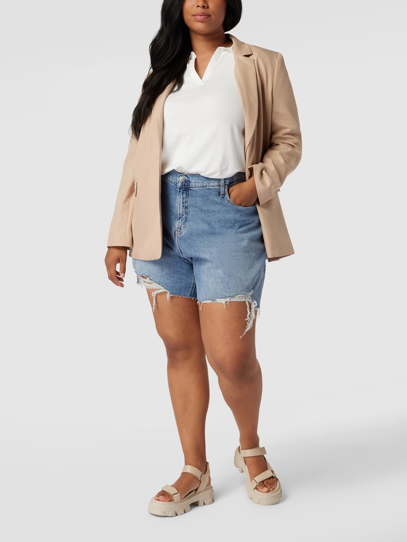 PLUS SIZE Jeansshorts mit Label-Patch aus Leder Modell 'Mom' in jeans