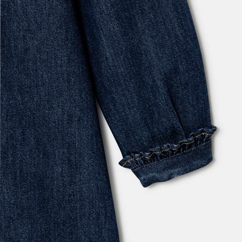Robe en denim brodée bleue fille Chipie