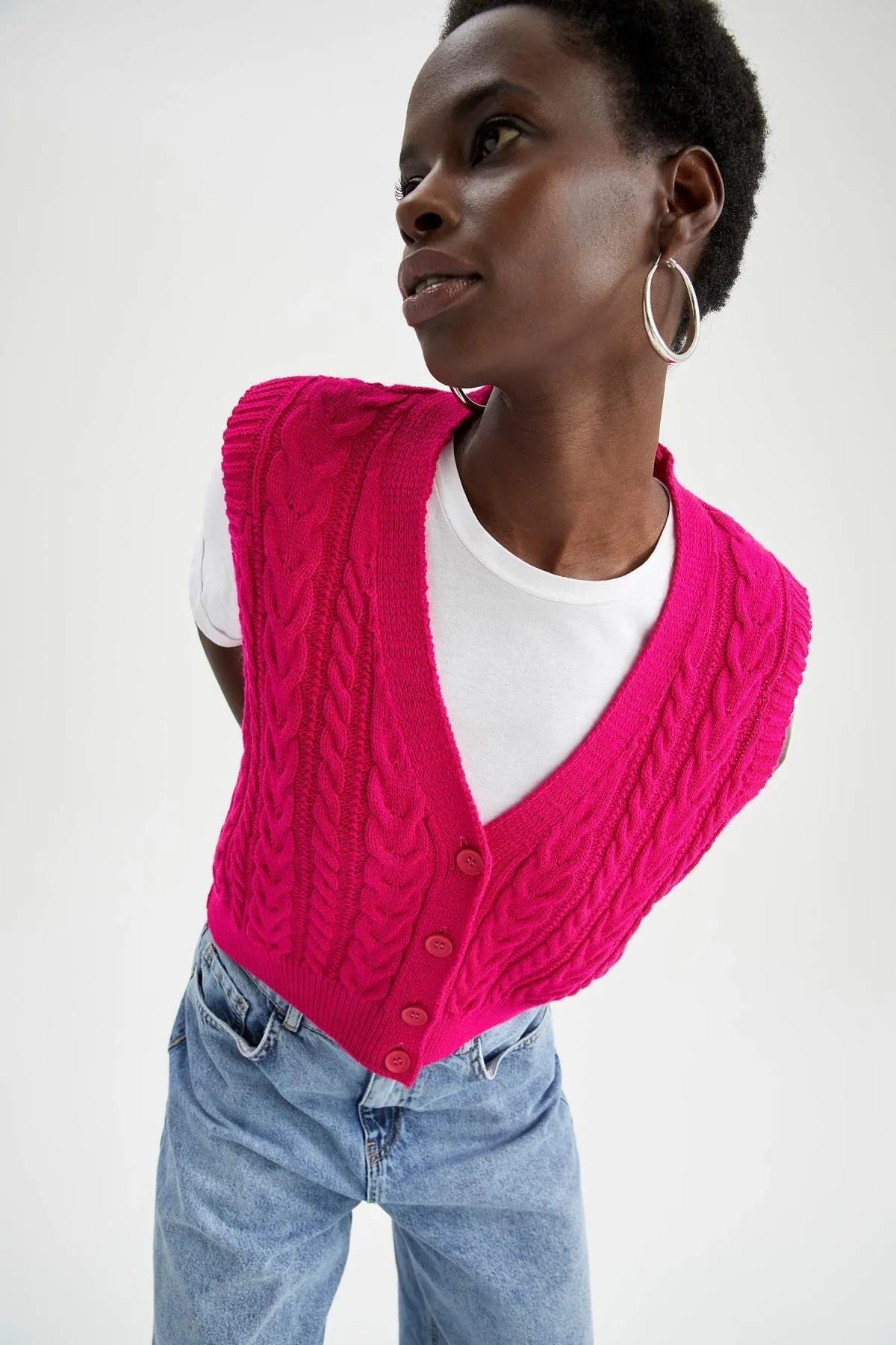 DeFacto  Strickweste - Rosa - Oversized