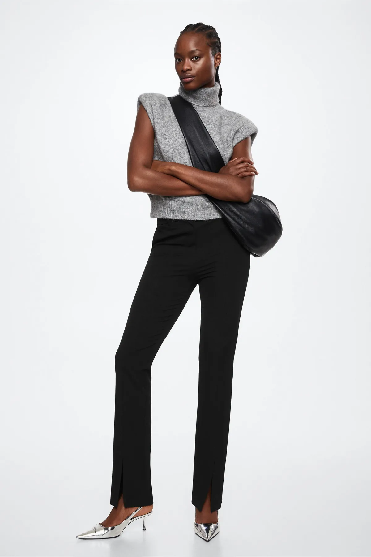 MANGO  Schwarze Damenhose 37034385