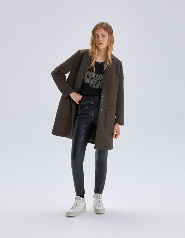 Manteau lichen maille néoprène badge army Femme