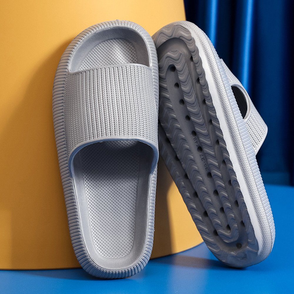KOMIRO Unisex Badeschuhe Rutschfest Plattform Slippers Verdickt Grau 38/39 Badeschuh (1-tlg)