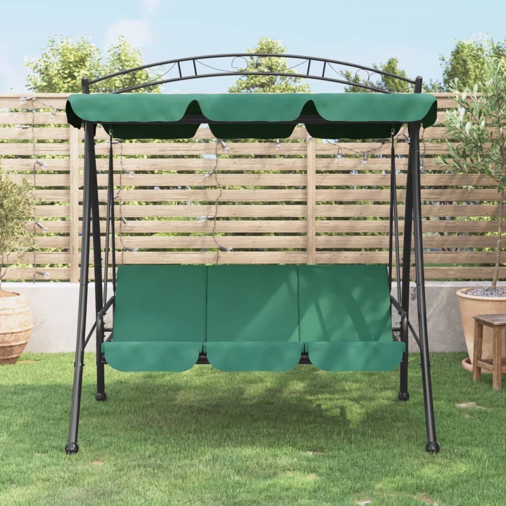 vidaXL Hollywoodschaukel Hollywoodschaukel mit Dach Grün 198 cm Stoff und Stahl, 1 tlg.