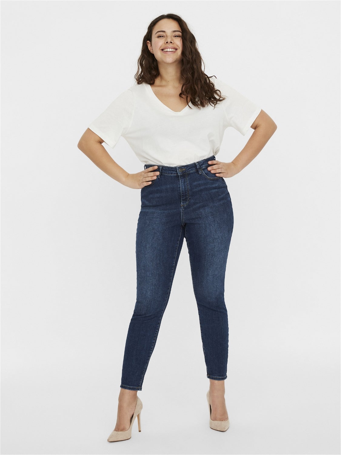 VMSOPHIA Hohe Taille Slim Fit Jeans