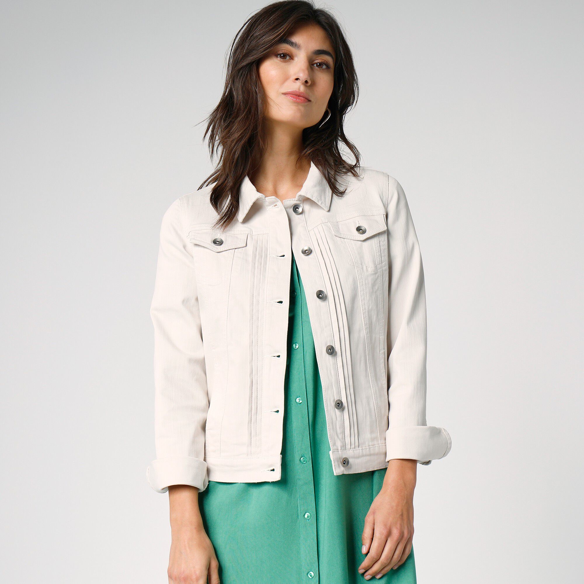 Veste boutonnée plis fantaisie