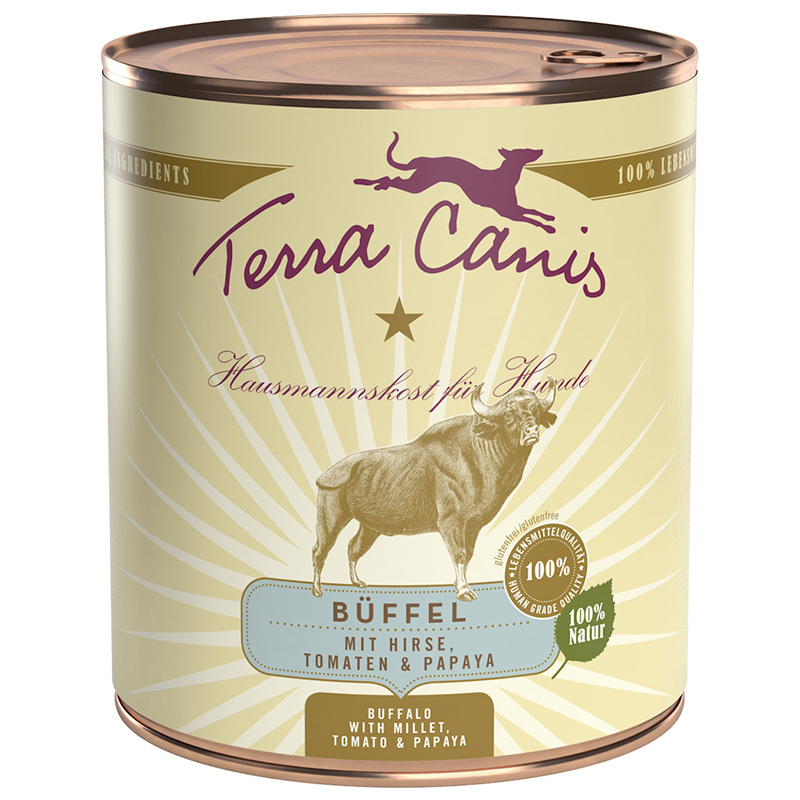 Terra Canis Hundenassfutter Terra Canis Classic Adult 6x800g Büffel mit Hirse, Tomaten & Papaya