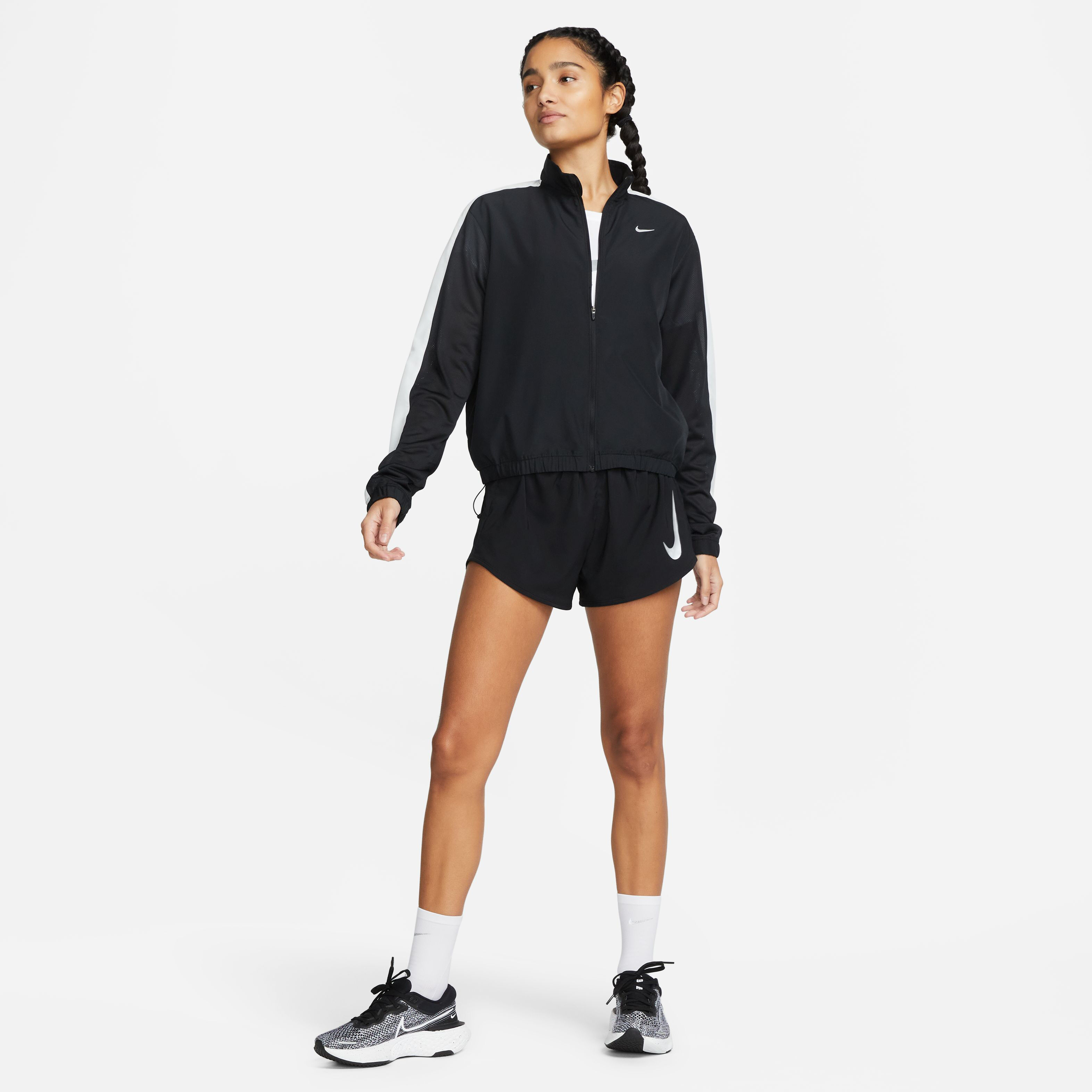 Swoosh Run Laufjacke Damen - Schwarz, Grau