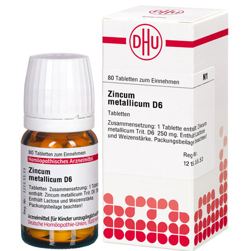 ZINCUM METALLICUM D 6 Tabletten  80 St  Tabletten
