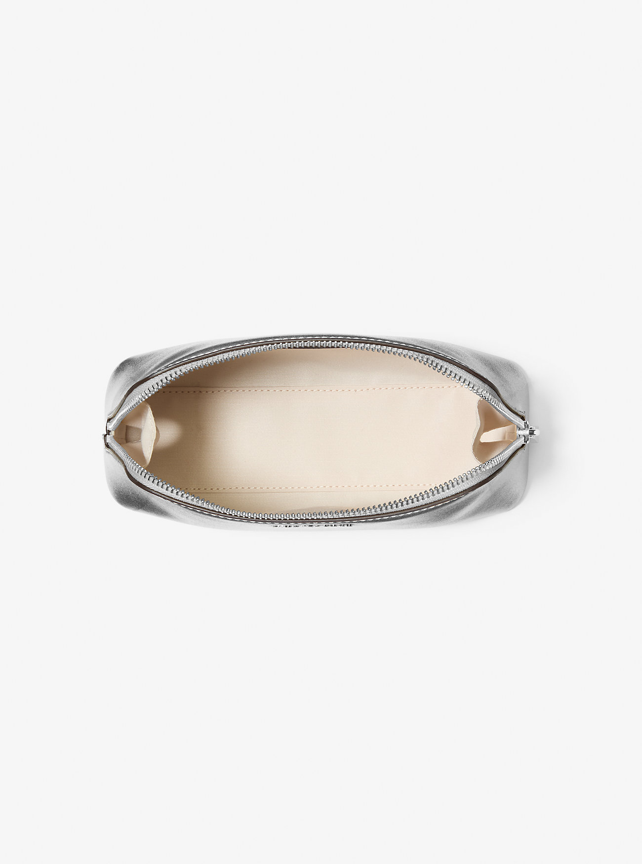 Jet Set Medium Metallic Lær Reisesett - SØLV