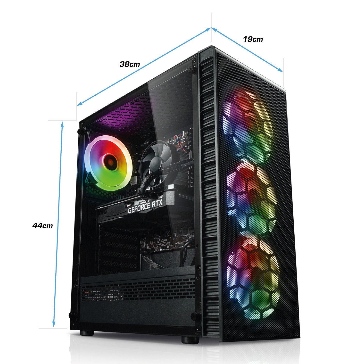 Kiebel Earthquake Gaming-PC (AMD Ryzen 7 AMD Ryzen 7 5700X, RTX 4060, 32 GB RAM, 1000 GB SSD, Luftkühlung, ARGB-Beleuchtung)