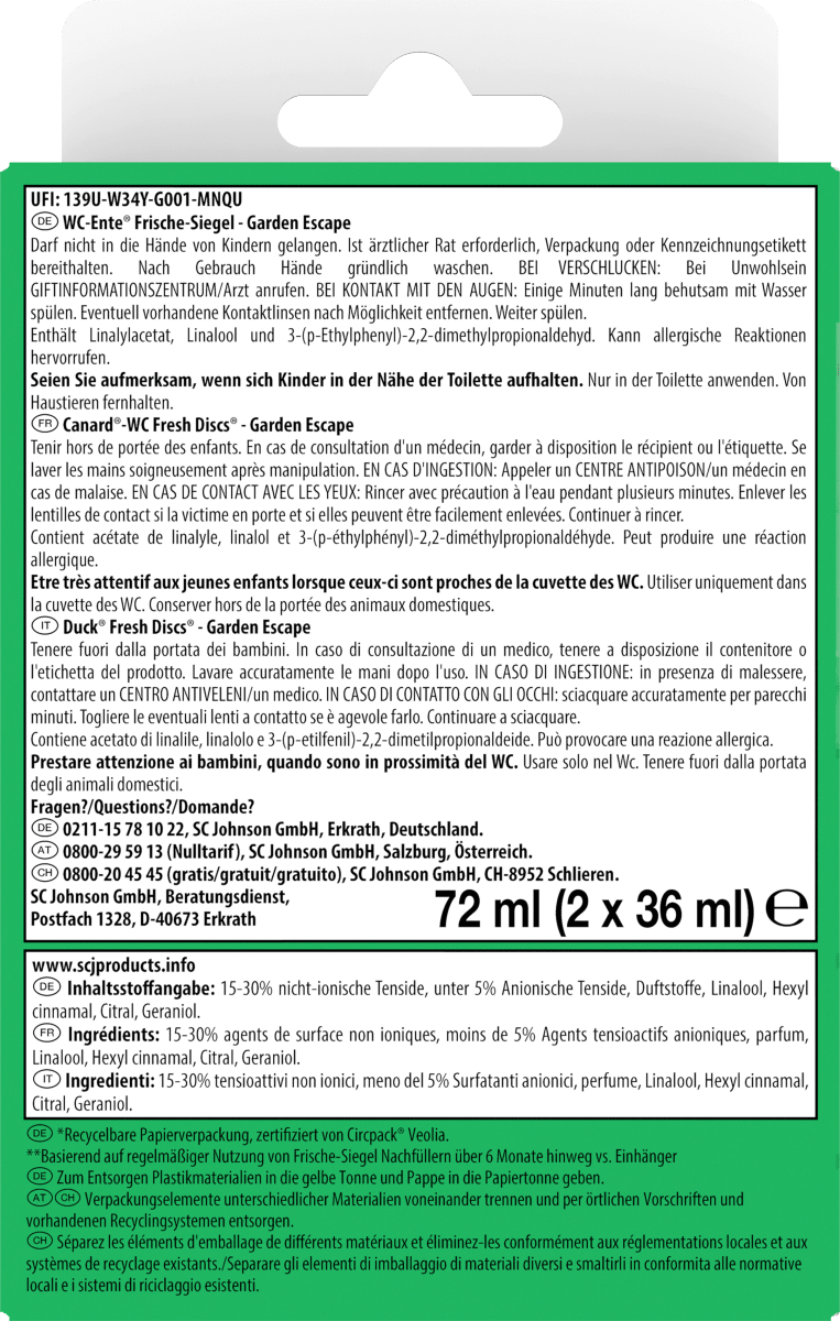 WC-Reiniger Frische-Siegel Garden Escape Nachfüllpack, 2 St