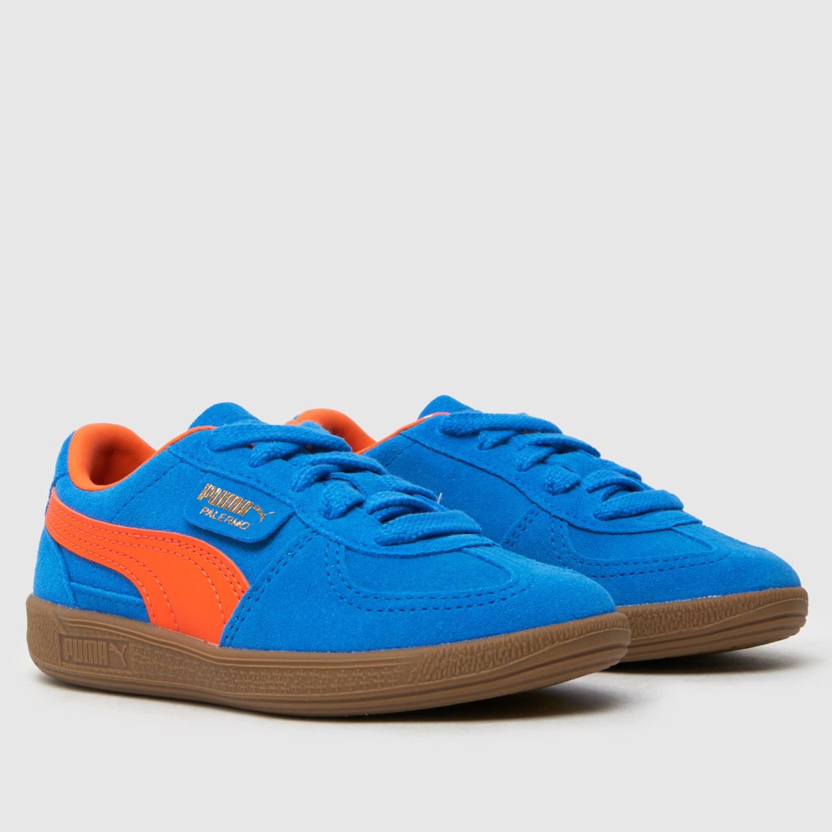PUMA blå multifärgade palermo pojkar juniorsneakers