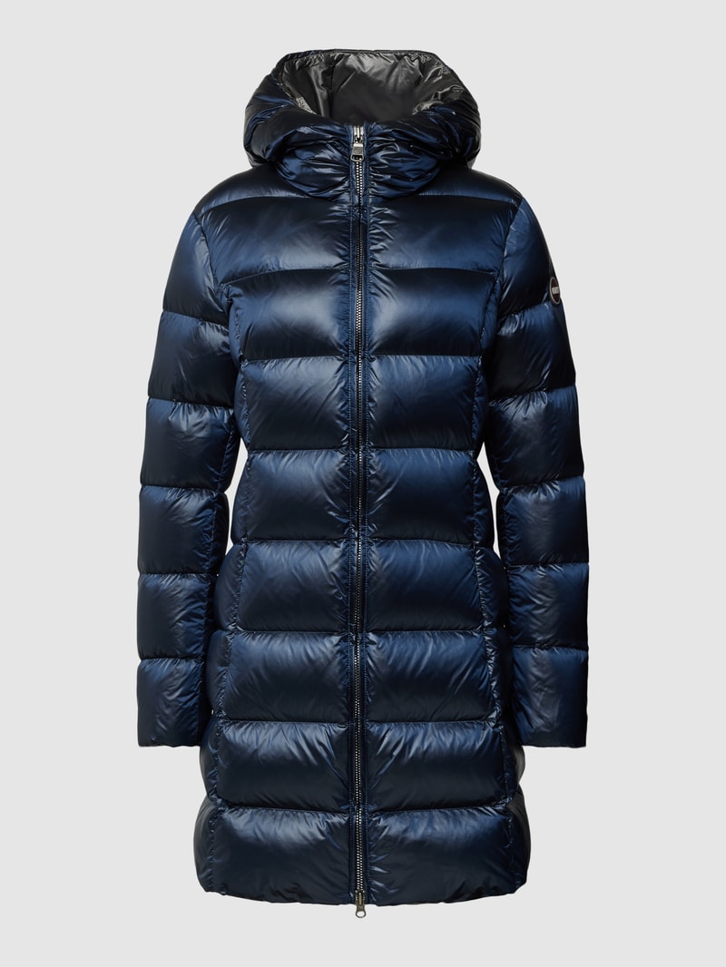 Steppmantel mit Kapuze in marineblau