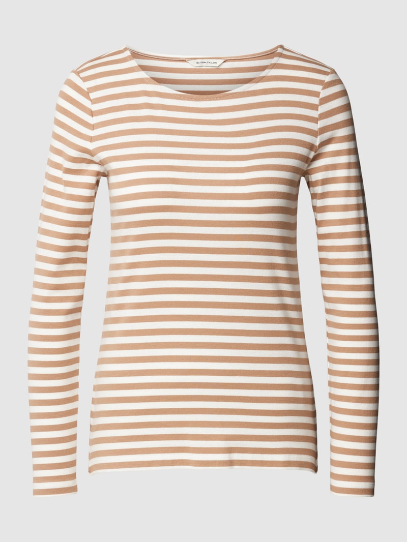 Longsleeve mit Streifenmuster in beige