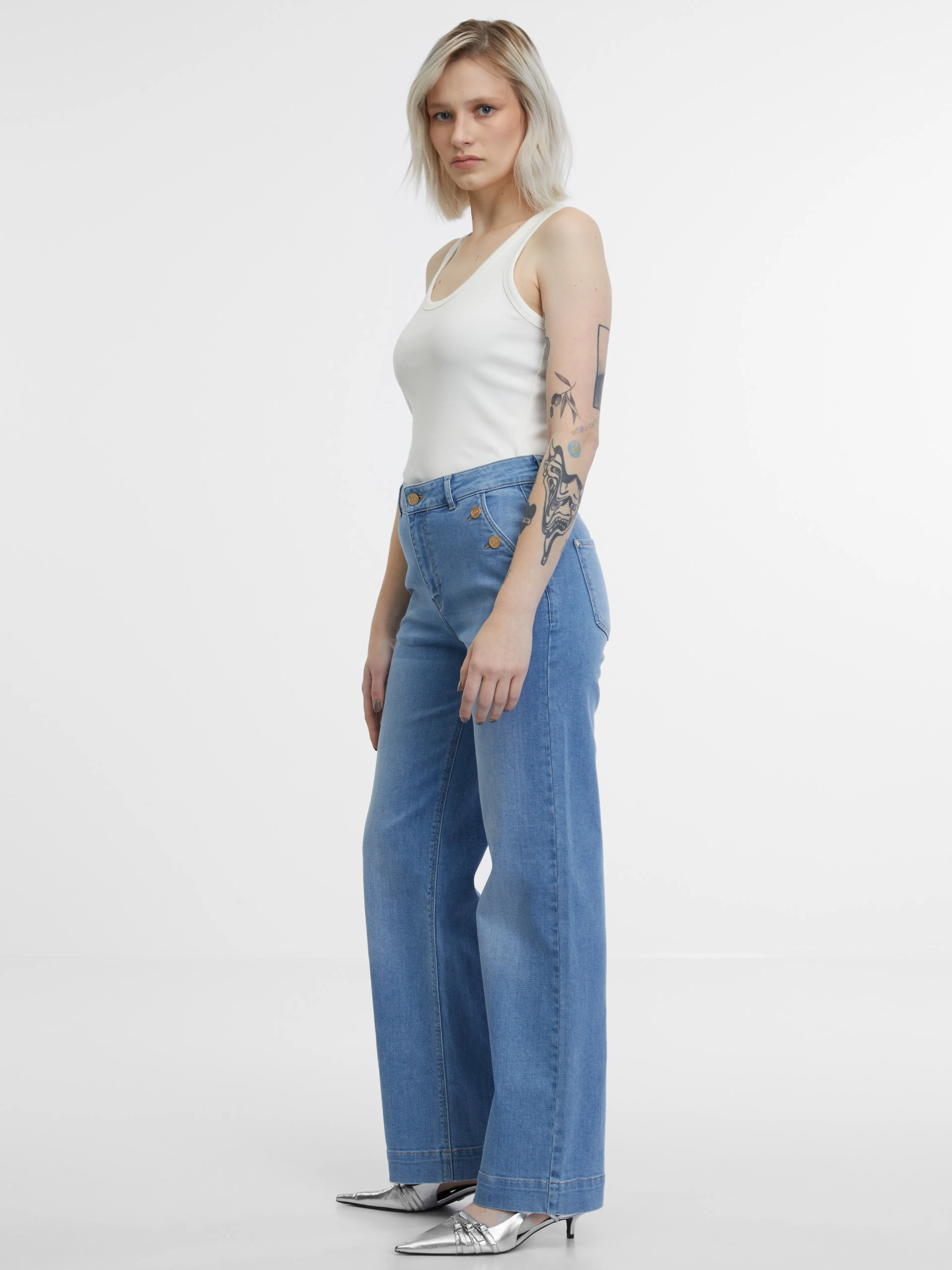 Hellblaue Wide Jeans Damen ORSAY