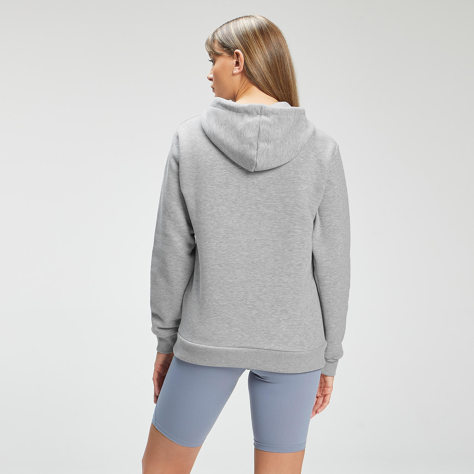 Sweat à capuche avec poche kangourou MP pour femmes – Gris Chiné