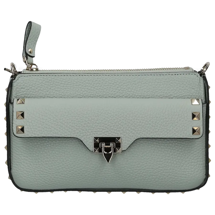Valentino Garavani - Schultertasche ROCKSTUD CHAIN Kalbsleder - grün