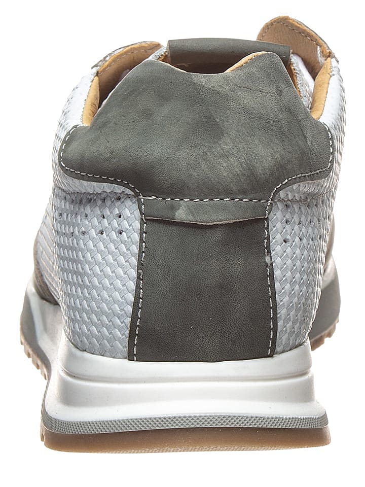 Otto Kern Leder-Sneakers in Weiß/ Oliv günstig kaufen 43