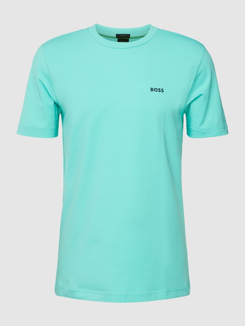 T-Shirt mit Label-Print in mint