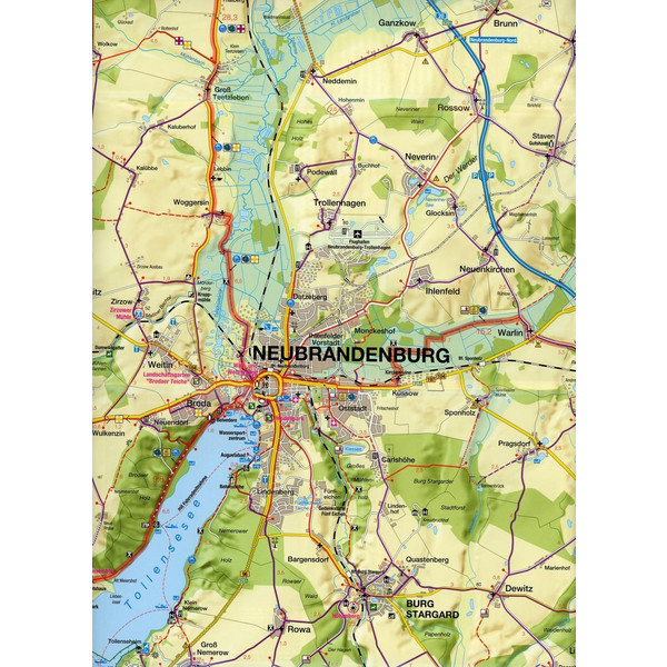 Fahrradkarte Neubrandenburg, Müritz, Feldberger Seen 1:75.000 - Fahrradkarte