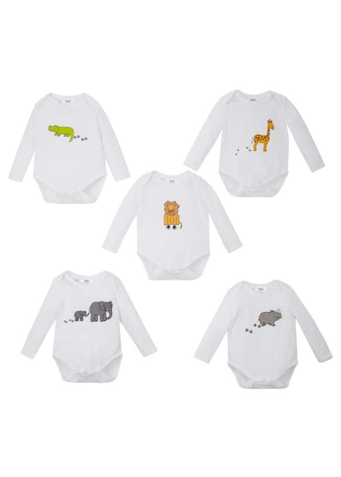 Baby Langarmbody (5er-Pack) Bio-Baumwolle