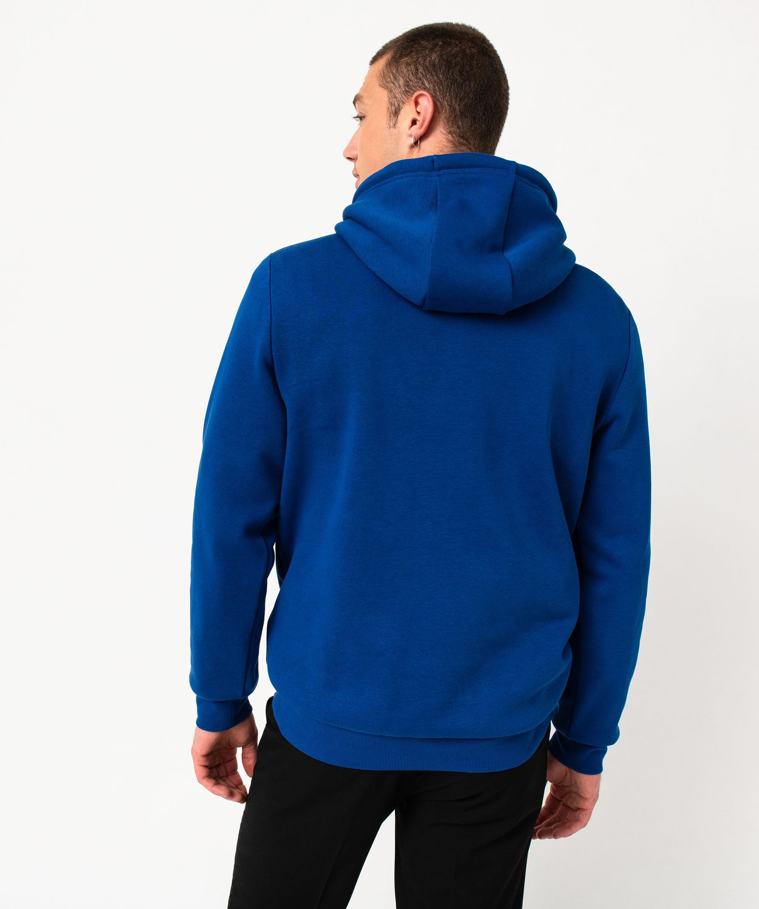 Sweat homme à capuche intérieur molletonné bleu | GEMO