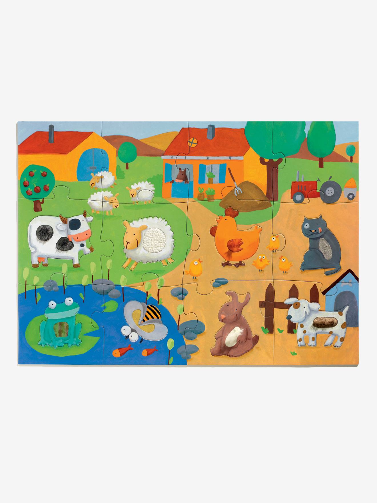 Djeco 20-teiliges Fühlpuzzle BAUERNHOF DJECO - mehrfarbig