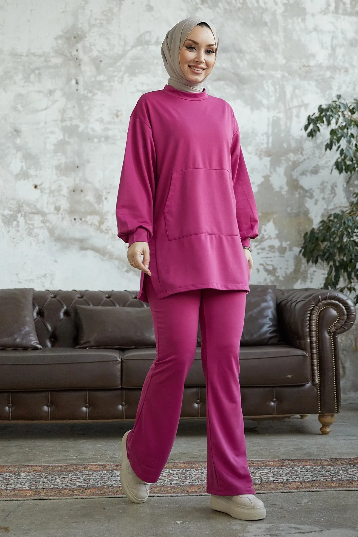 InStyle  Miora Spanischer Knöchel-Zweiteiler – Fuchsia