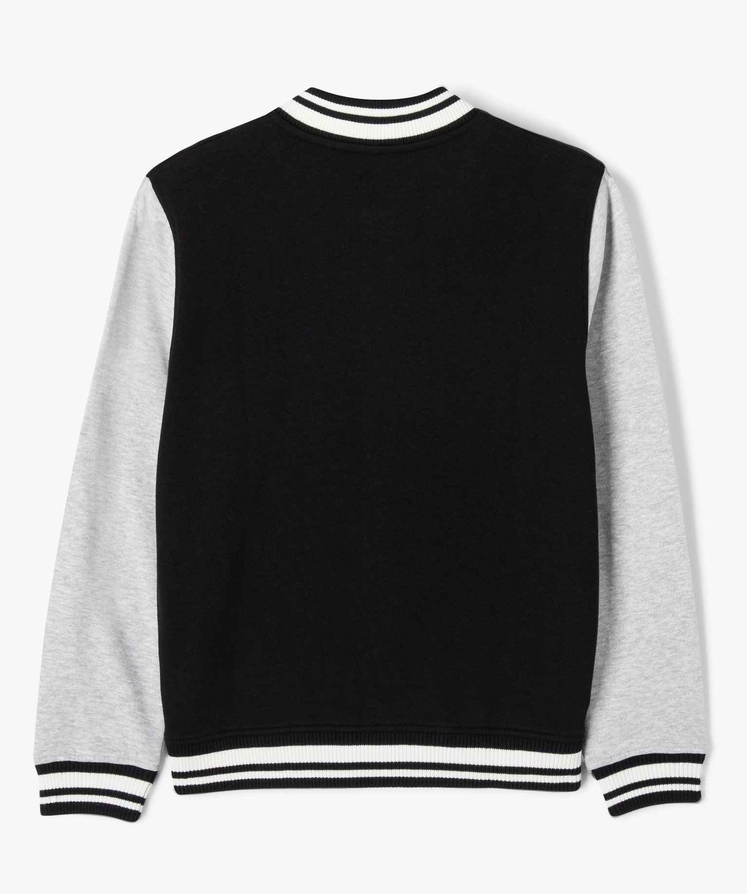 Sweat zippé avec manches contrastantes Garçon noir | GEMO
