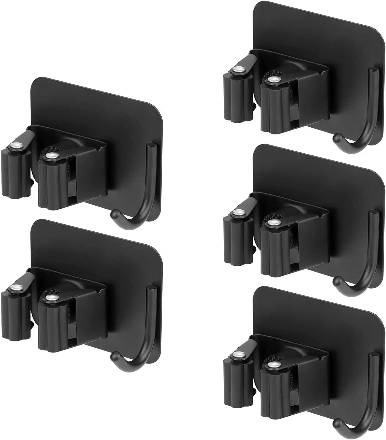 KLLGIA Wandhaken Besenhalterung Wand Besenhalter Selbstklebend Edelstahl Ohne Bohren, (5-St), Edelstahl