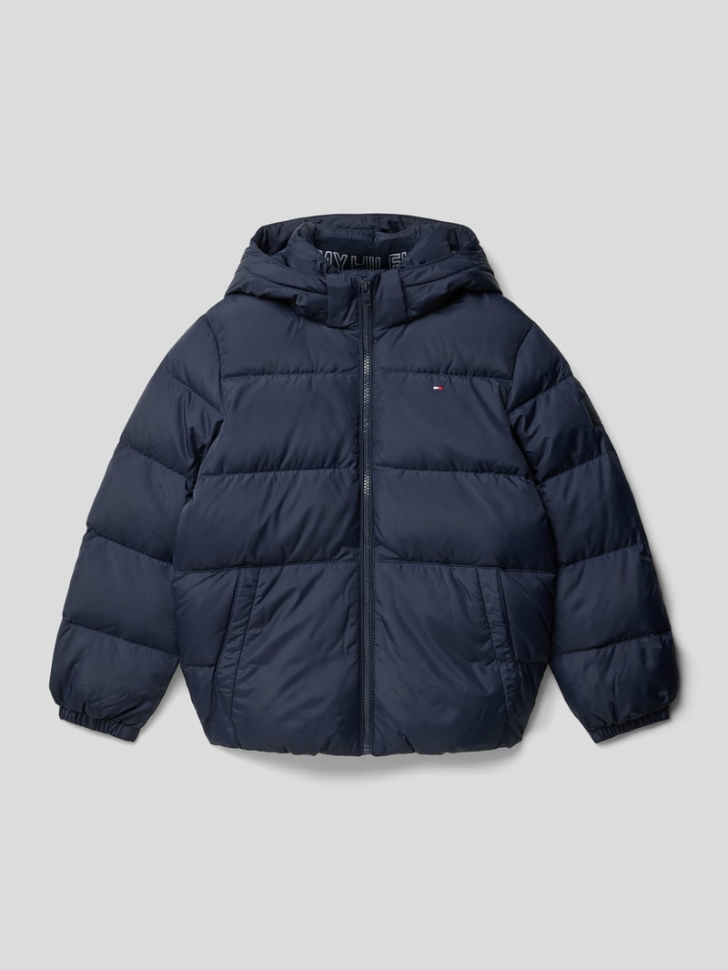Steppjacke mit Label-Stitching Modell 'ESSENTIAL' in marineblau