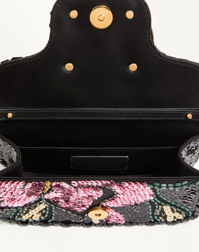 Bolsa de ombro pequena bordada Valentino Garavani Locò