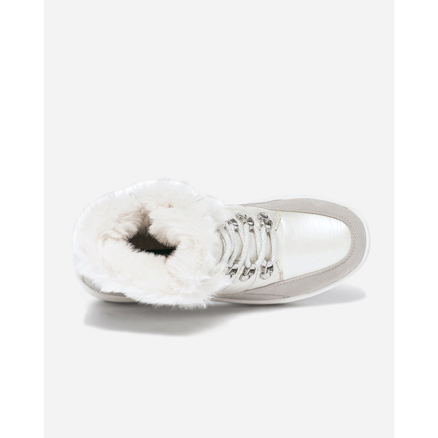 Boots CAPRICE blanc bi matière fourré