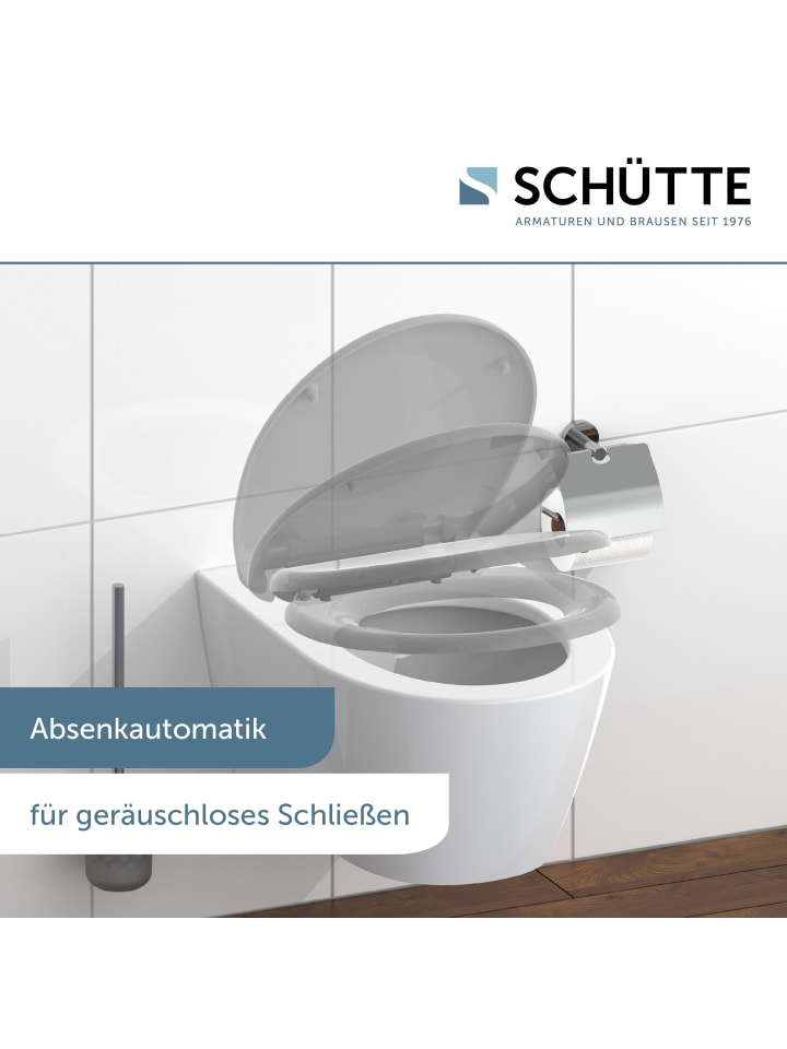 Schütte Duroplast WC Sitz GREY mit Absenkautomatik - (L) 45 x (B) 37 x (H) 4 cm günstig kaufen onesize