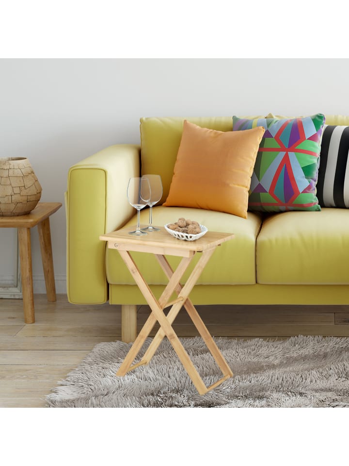 relaxdays Beistelltisch in Natur - (B)40 x (H)52 x (T)31 cm günstig kaufen onesize