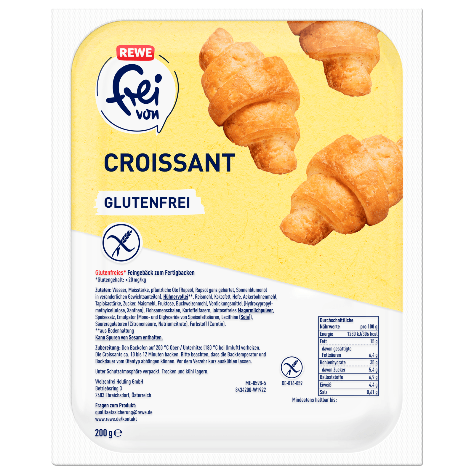 REWE frei von Croissant glutenfrei 200g