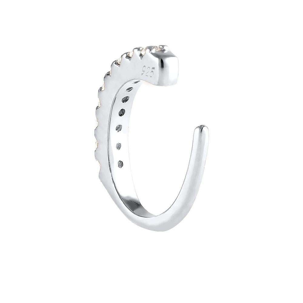 Elli Elli Boucles d'Oreilles Femmes Seule Earcuff avec Cristaux de Zirconium en Argent Boucles d'oreilles