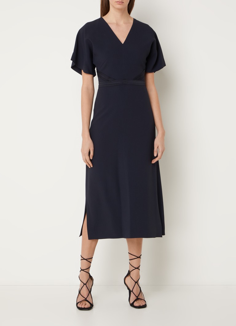 Vestido midi con escote en V Dawinga de HUGO BOSS