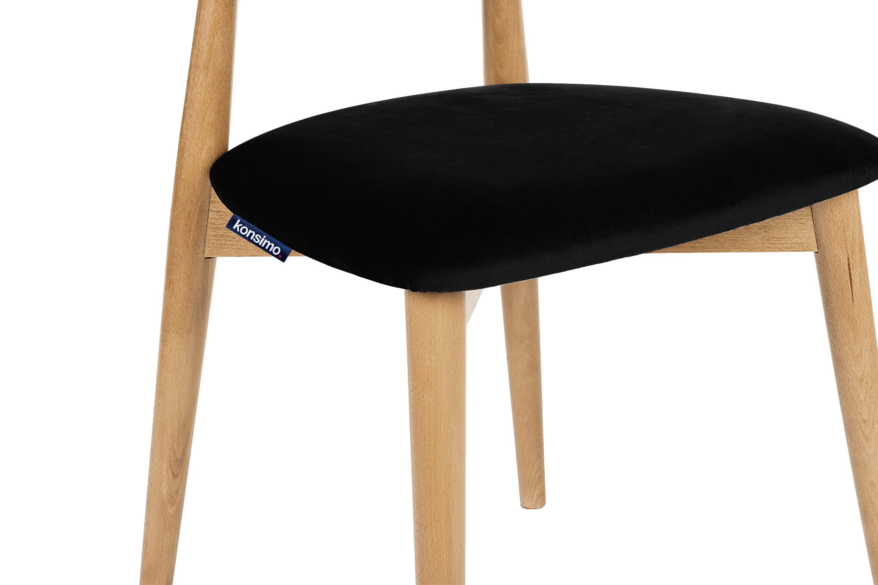 Konsimo Holzstuhl RABI Esstischstühl Küchenstühl Esszimmer Stühl Eiche (Esszimmerstühl, 2 St), Gestell aus Massivholz