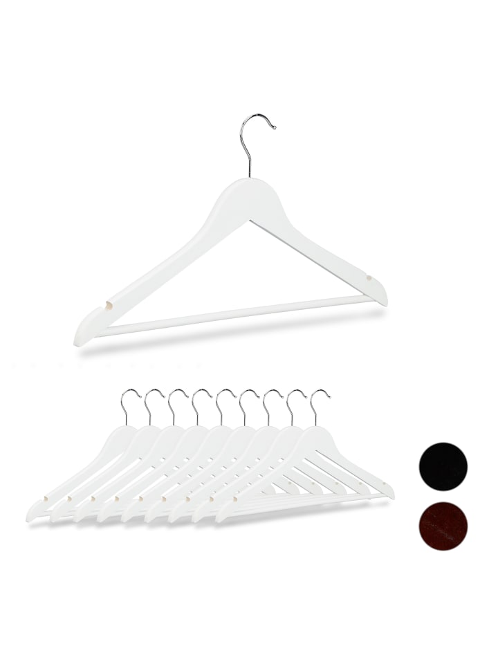 relaxdays 10x Kleiderbügel in Weiß günstig kaufen onesize