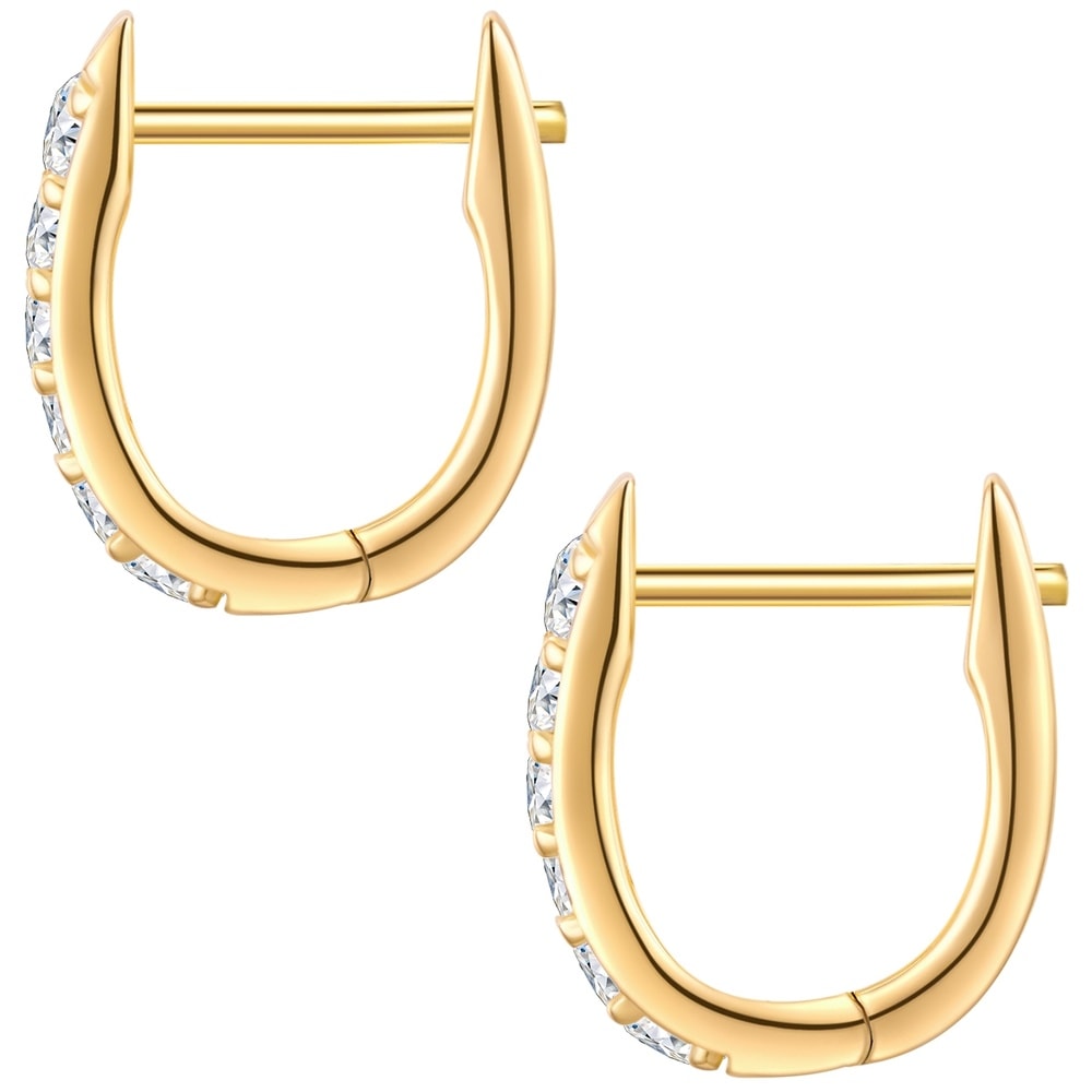Trilani Boucles doreilles Argent sterling Oxyde de zirconium (CZ) en Or jaune Boucles d'oreilles